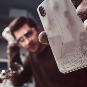 Cracked smartphone screen before professional phone repair in Belfast